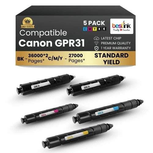 Canon GPR31 Compatible Toner Cartridge BK/C/M/Y ( 5 Pack ) Standard Yield