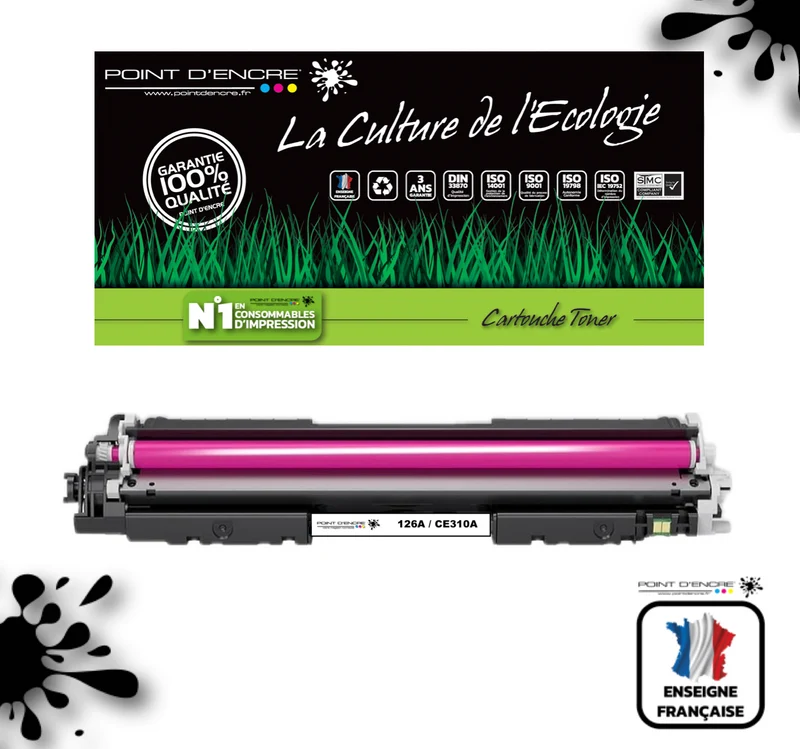 126A / CE310A - MAGENTA - Grande capacité Marque Francaise POINT D'ENCRE pour Imprimantes compatibles HP (clhp)