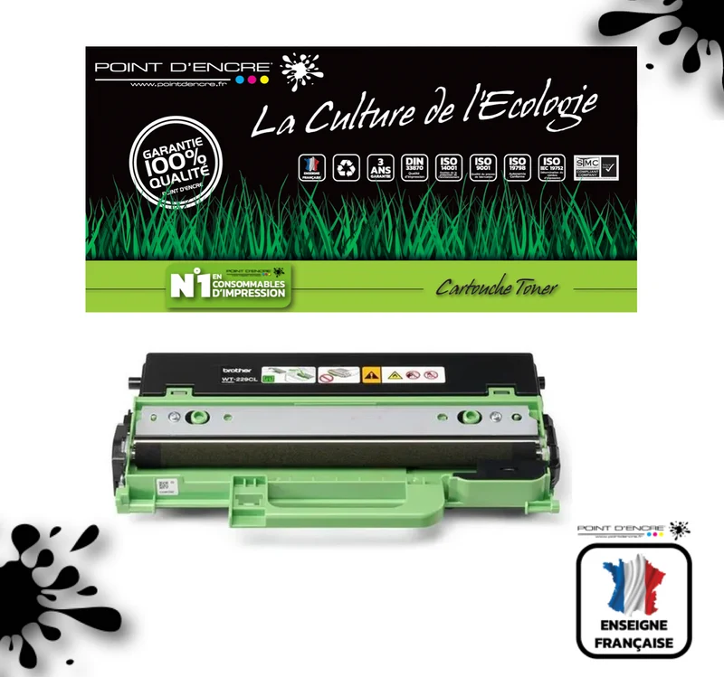 TN248XL / WT229CL - CONTENEUR A DECHET - Grande capacité Marque Francaise POINT D'ENCRE pour Imprimantes compatibles Brother (clbr)