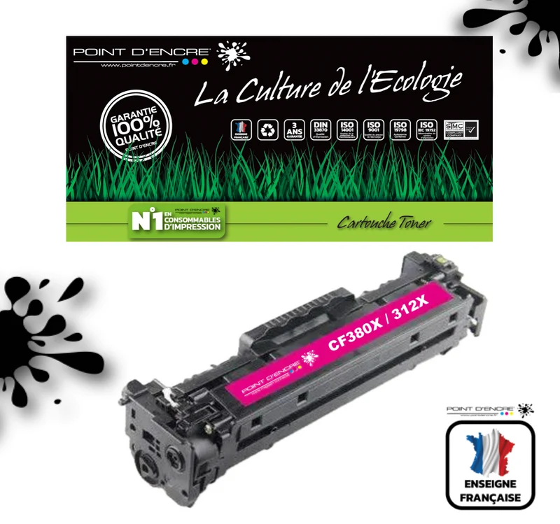 312X / CF380X - MAGENTA - Grande capacité Marque Francaise POINT D'ENCRE pour Imprimantes compatibles HP (clhp)