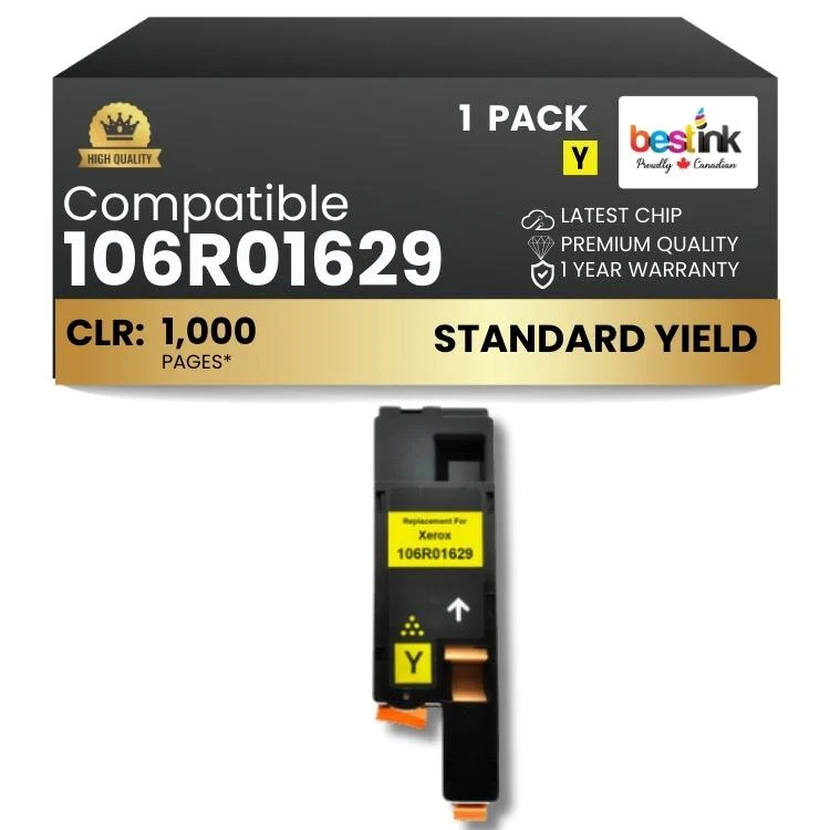 Compatible Xerox 106R01629 Yellow Toner Cartridge 1 Pack