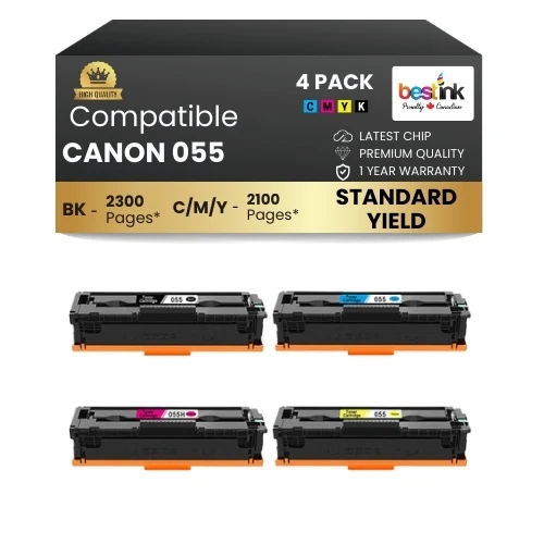 CANON 055 Compatible Toner Cartridge BK/C/M/Y ( 4 Pack ) Standard Yield