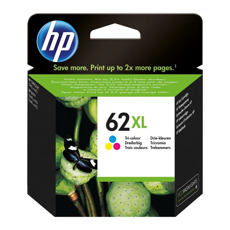 Cartouche d'encre 3 couleurs d'origine HP 62XL - C2P07AE