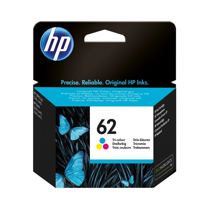 Cartouche d'encre 3 couleurs d'origine HP 62 - C2P06AE