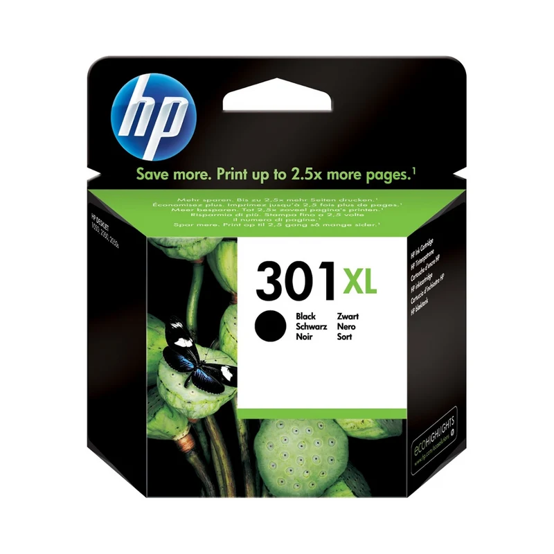 Cartouche d'encre noir d'origine HP 301XL - CH563EE