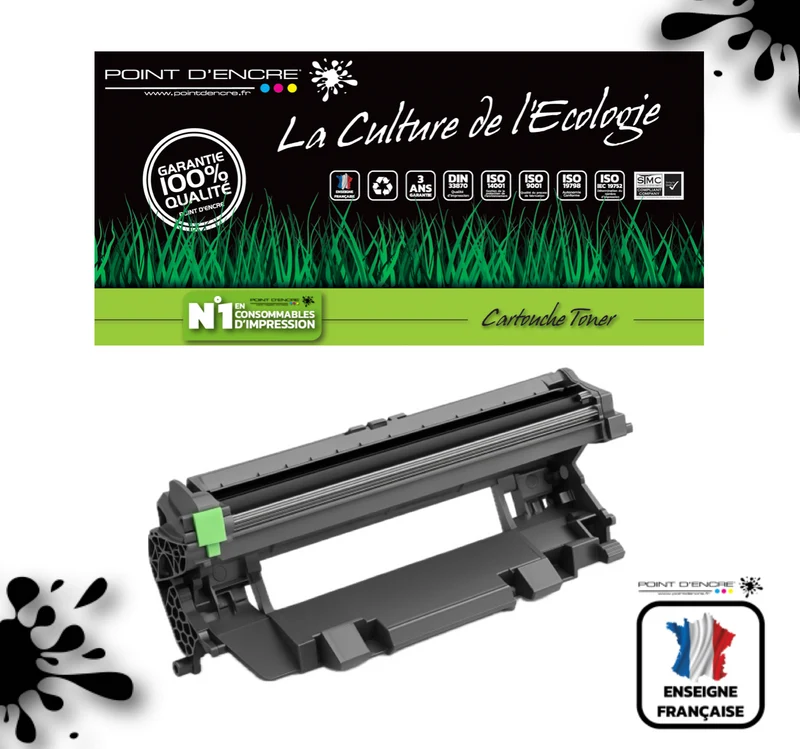 DR1150 - Tambour - Noir - Grande capacité Marque Francaise POINT D'ENCRE pour Imprimantes compatibles Brother (clp)