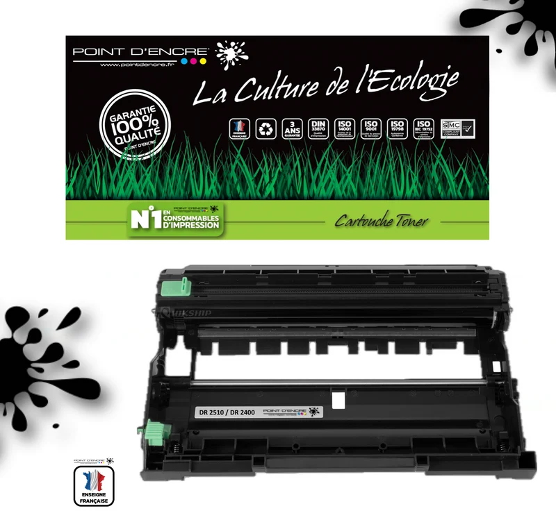 DR2510 - TAMBOUR - Grande capacité Marque Francaise POINT D'ENCRE pour Imprimantes compatibles Brother (clbr)