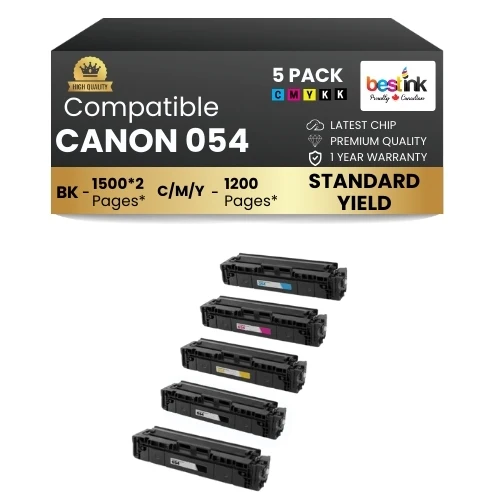 CANON 054 Compatible Toner Cartridge BK/C/M/Y ( 5 Pack ) Standard Yield