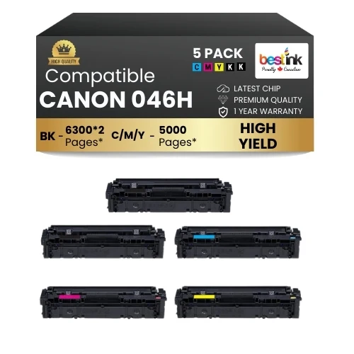 Canon 046H Comaptible Toner Cartridge BK/C/M/Y ( 5 Pack ) High Yield