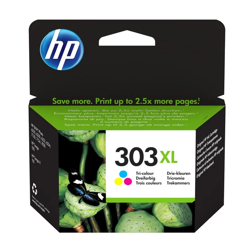 Cartouches d'encre 3 couleurs d'origine HP 303XL - T6N03AE