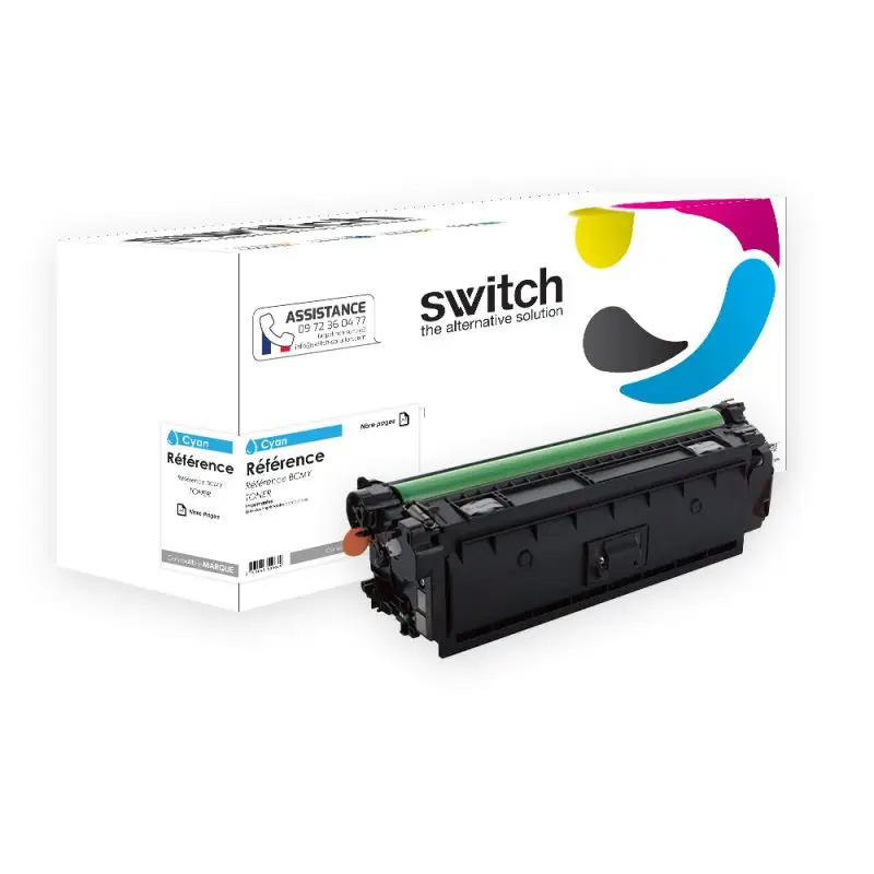 HP 655A Toner Cyan compatible équivalent à CF451A · Switch