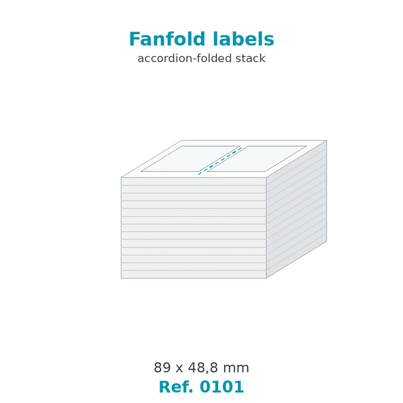 Paravent d'étiquettes velin blanc 89 x 48,8 mm - carton de 500 paravents - Réf. 0101