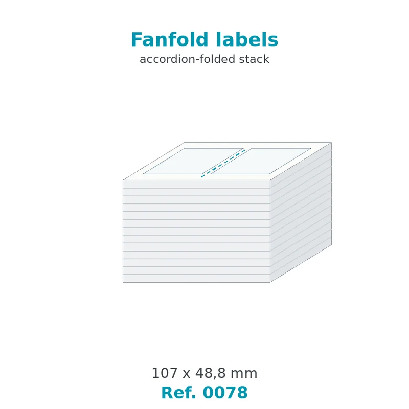 Paravent d'étiquettes velin blanc 107 x 48,8 mm - carton de 500 paravents - Réf. 0078