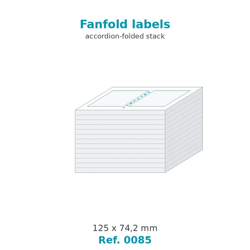 Paravent d'étiquettes velin blanc 125 x 74,2 mm - carton de 500 paravents - Réf. 0085