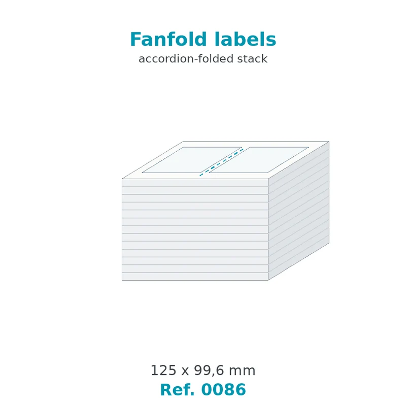 Paravent d'étiquettes velin blanc 125 x 99,6 mm - carton de 500 paravents - Réf. 0086