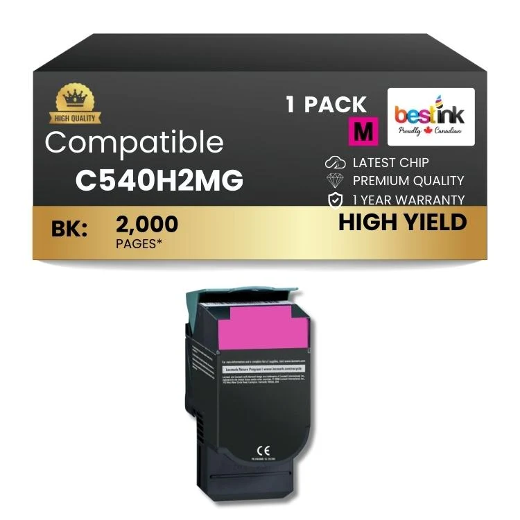 Compatible Lexmark C540H2MG Magenta Toner Cartridge 1 Pack