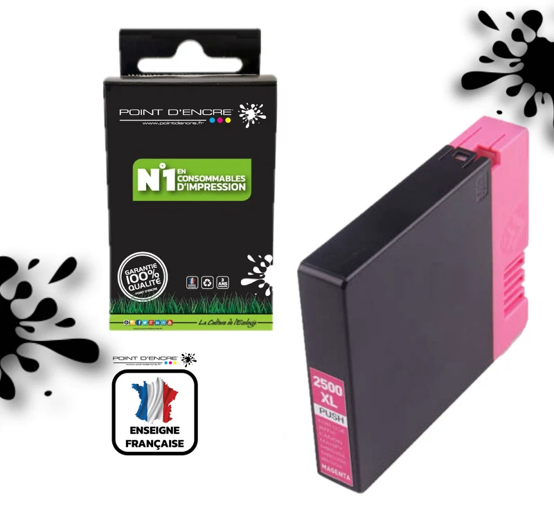 PGI-2500XL - MAGENTA - Grande capacité de Marque Francaise POINT D'ENCRE Pour imprimante compatible CANON (cec)