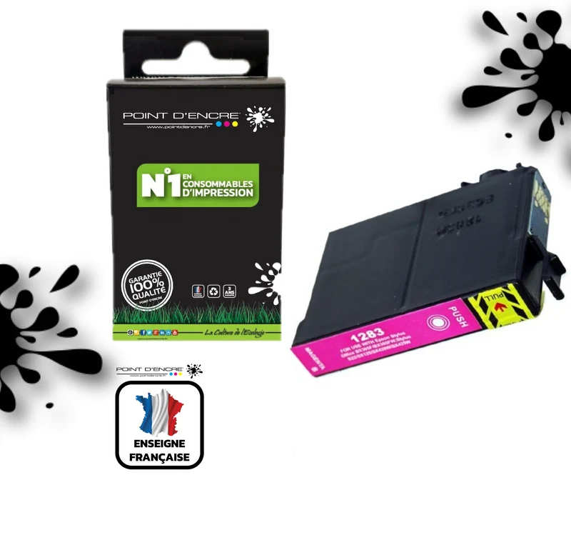 T1283 - Renard - MAGENTA - Grande capacité de Marque Française POINT D'ENCRE Pour imprimante compatible EPSON (cee)