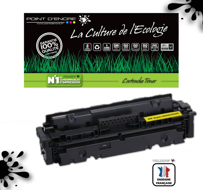 067H / 067 - JAUNE - Grande capacité Marque Francaise POINT D'ENCRE pour Imprimantes compatibles Canon (clca)