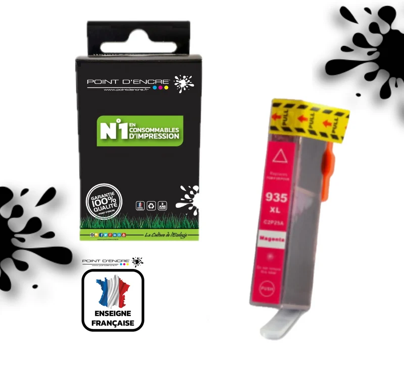 935XL - MAGENTA - Grande capacité de Marque Française POINT D'ENCRE Pour imprimante compatible HP (cehp)