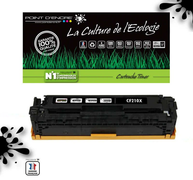CF210X / 131X - NOIR - Grande capacité Marque Francaise POINT D'ENCRE pour Imprimantes compatibles HP (clhp)