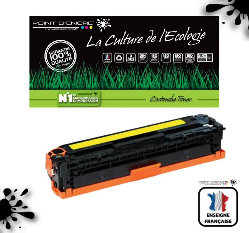 045H / 054H - JAUNE - Grande capacité Marque Francaise POINT D'ENCRE pour Imprimantes compatibles Canon (clca)
