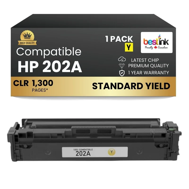 Compatible HP 202A CF502A Yellow Toner Cartridge
