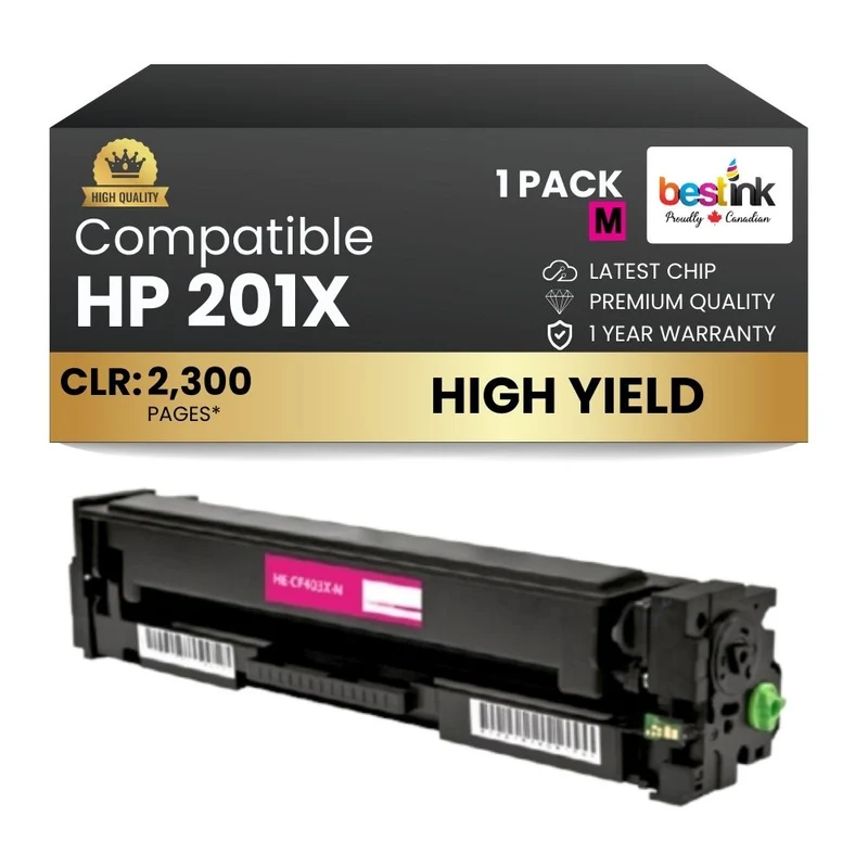 Compatible HP 201X CF403X Magenta Toner Cartridge High Yield