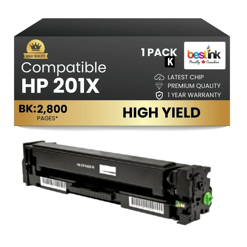 Compatible HP 201X CF400X Black Toner Cartridge High Yield