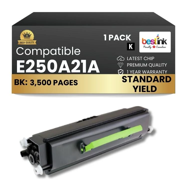 Compatible Lexmark E250A21A/E250A11A Black Toner Cartridge- 1 Pack