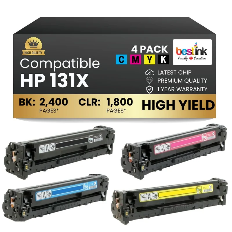 Compatible HP 131X Toner Cartridge Combo BK/C/M/Y (4 Pack)