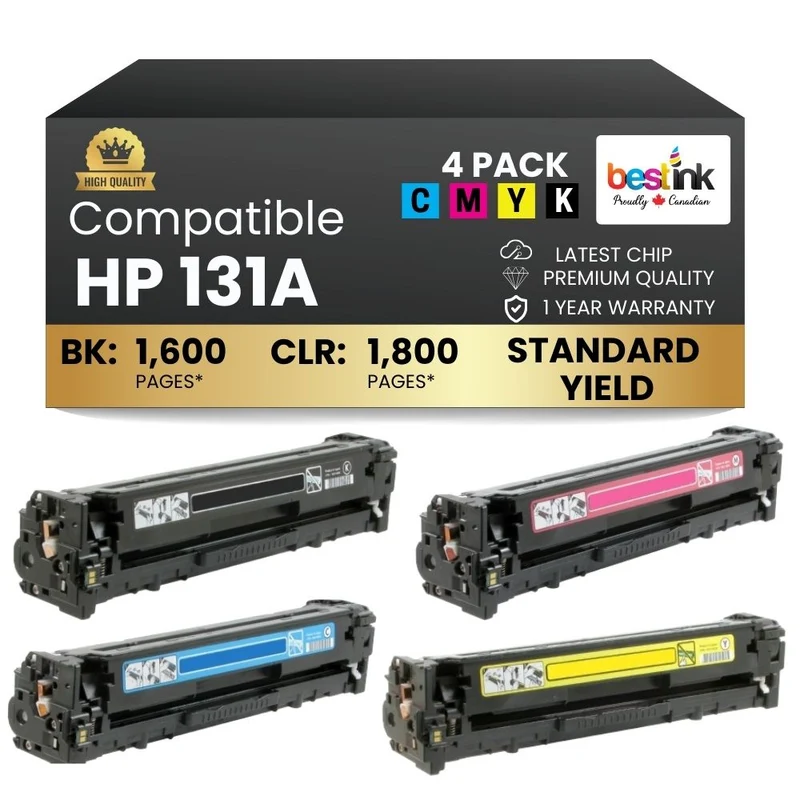 Compatible HP 131A Toner Cartridge Combo BK/C/M/Y ( 4 Pack)
