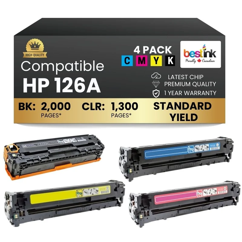 Compatible HP 128A Toner Cartridge Combo BK/C/M/Y K (4 Pack)