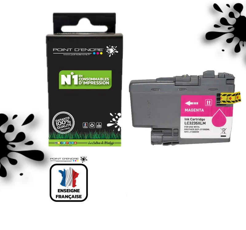 LC3235XL / LC3233 - MAGENTA - Grande capacité de Marque Française POINT D'ENCRE Pour imprimante compatible BROTHER (ceb)