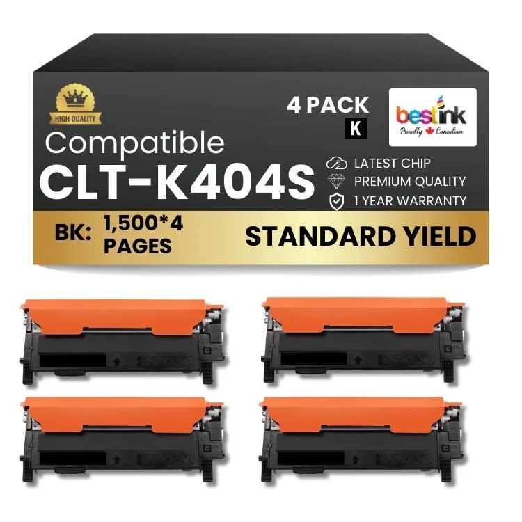 Compatible Samsung CLT-K404S Black 4 Pack