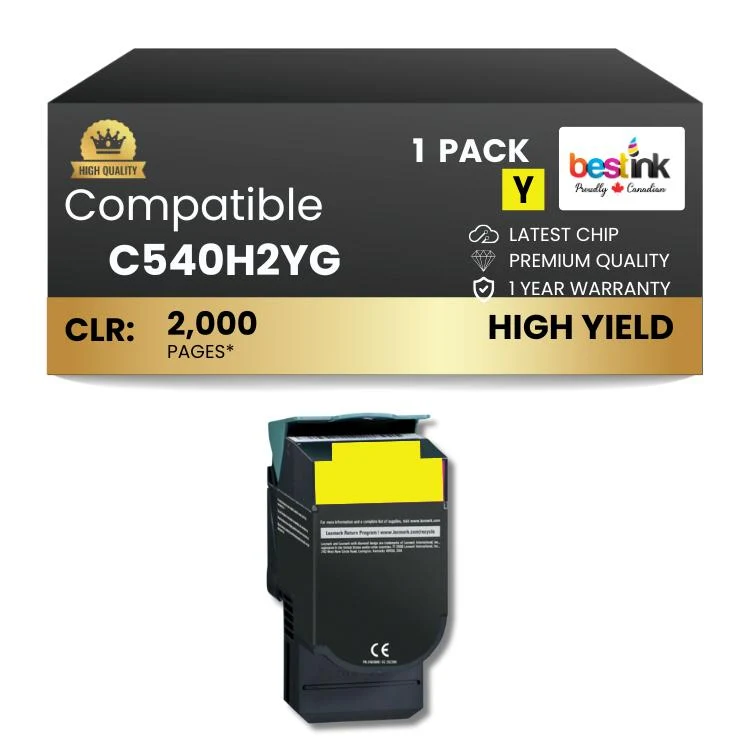 Compatible Lexmark C540H2YG Yellow Toner Cartridge 1 Pack