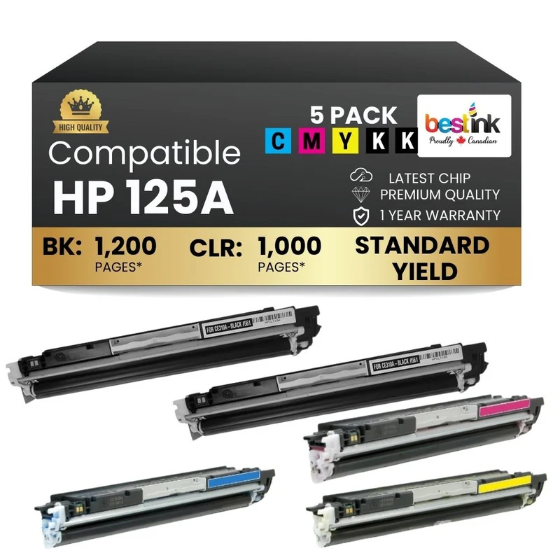 Compatible HP 126A CE310A CE311A CE312A CE313A Toner cartridge Combo 2BK/C/M/Y (5 PAck)