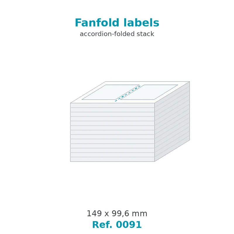 Paravent d'étiquettes velin blanc 149 x 99,6 mm - carton de 500 paravents - Réf. 0091