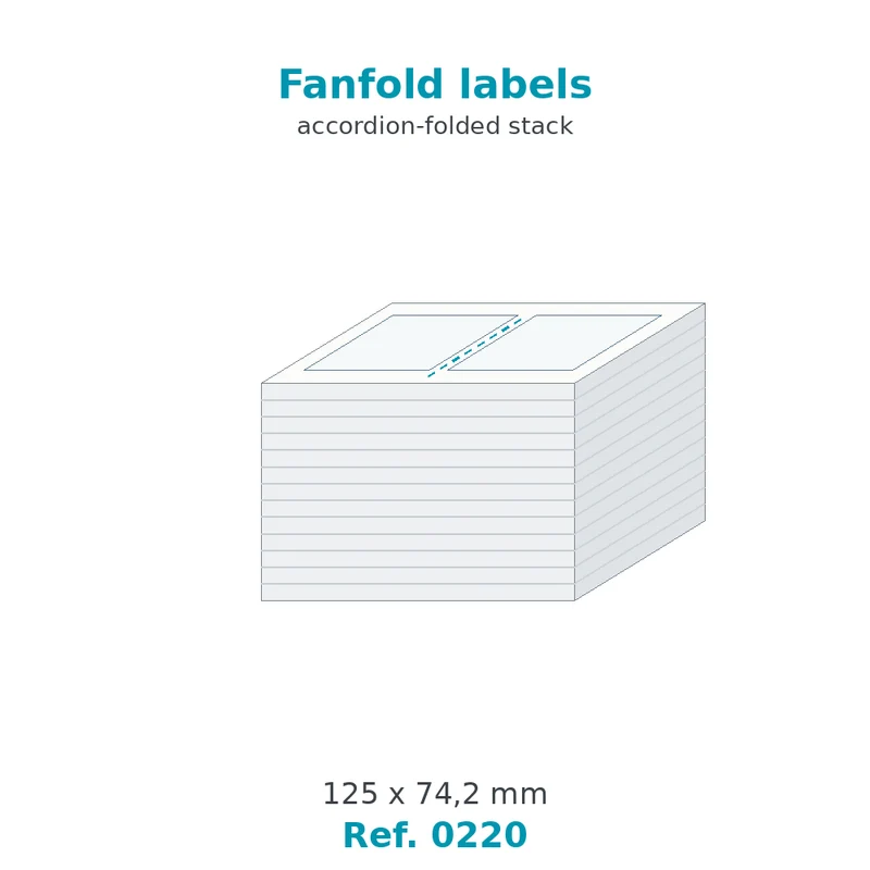 Paravent d'étiquettes velin blanc 125 x 74,2 mm - carton de 500 paravents - Réf. 0220