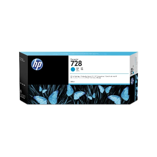 Cartouche d'encre d'origine HP 728 DesignJet cyan 300ml - F9K17A