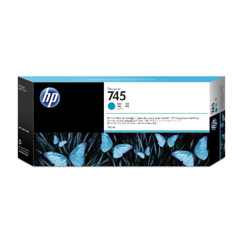 Cartouche d'encre d'origine HP 745 DesignJet cyan 300ml - F9K03A
