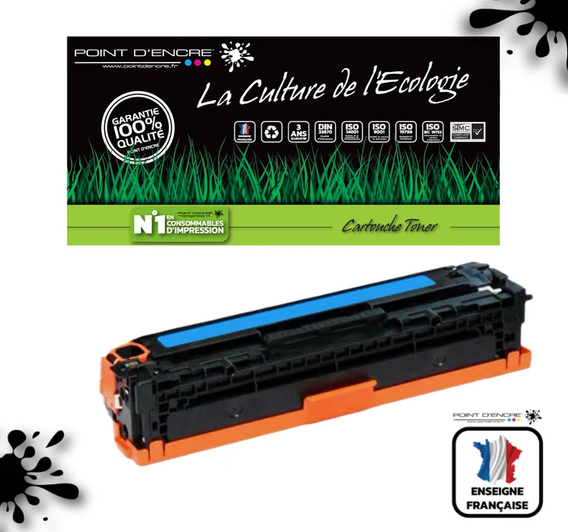 045H / 054H - CYAN - Grande capacité Marque Francaise POINT D'ENCRE pour Imprimantes compatibles Canon (clca)