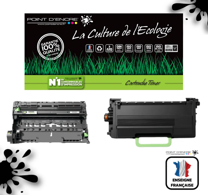 TN3600XXL / DR3600 - NOIR / TAMBOUR - Grande capacité Marque Francaise POINT D'ENCRE pour Imprimantes compatibles Brother (clbr)