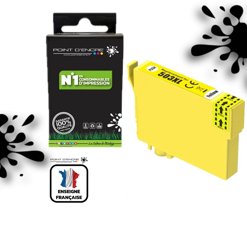 503XL - Piments - JAUNE - Grande capacité de Marque Française POINT D'ENCRE Pour imprimante compatible EPSON (cee)