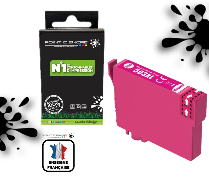 503XL - Piments - MAGENTA - Grande capacité de Marque Française POINT D'ENCRE Pour imprimante compatible EPSON (cee)