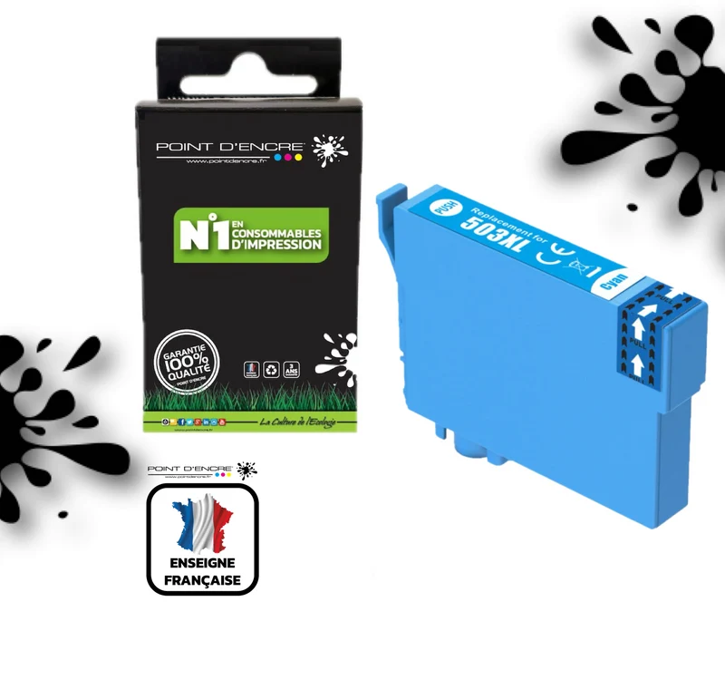 503XL - Piments - CYAN - Grande capacité de Marque Française POINT D'ENCRE Pour imprimante compatible EPSON (cee)