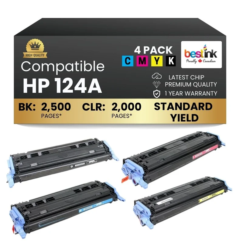 Compatible HP 124A Toner Cartridges Combo Set (4 Pack)