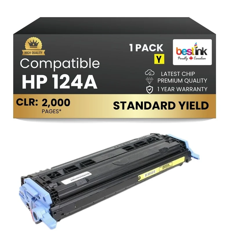 Compatible HP 124A Q6002A Yellow Toner Cartridge