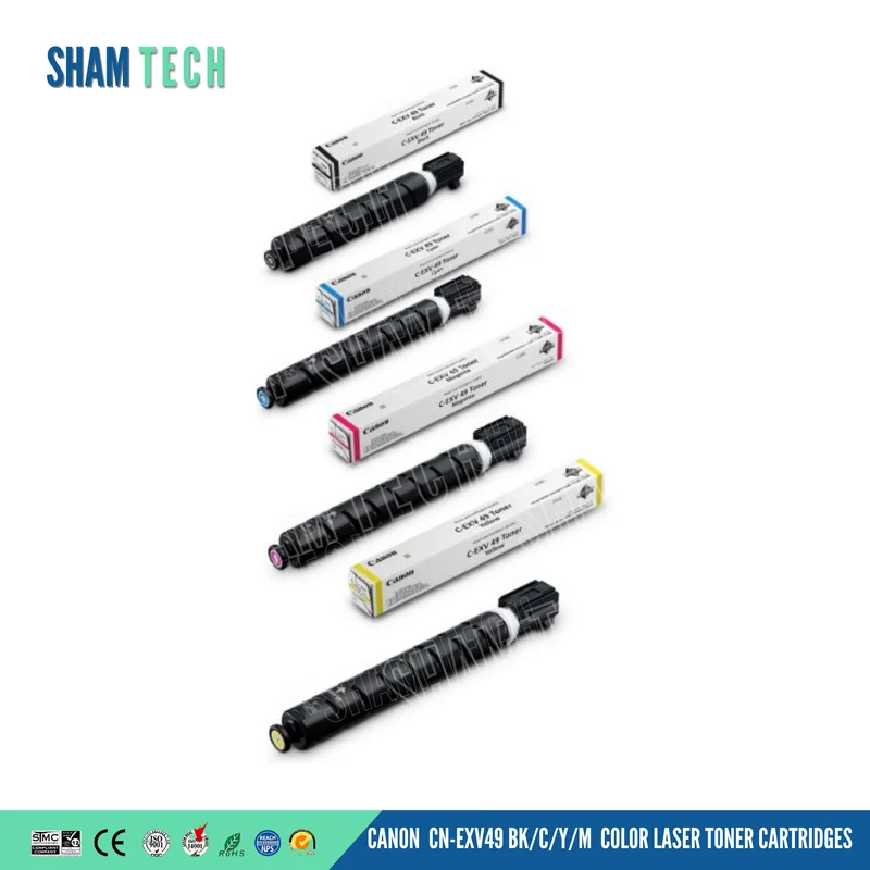 Compatible Canon CN-EXV49 Bk/C/Y/M Color Laser Toner Cartridges