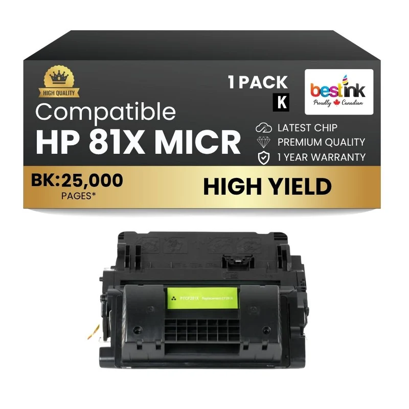 Compatible HP 81X CF281X MICR Black Toner Cartridge High Yield